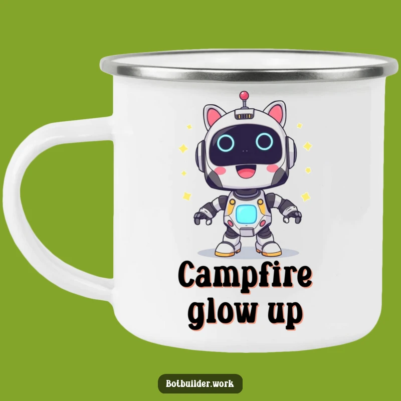 Funny Robot Power-Up Camping Mug: Joyful Lights Cup - Great Funny Gift
