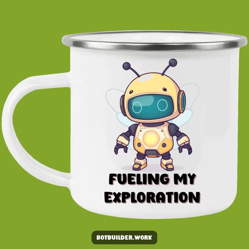 Funny Robot Bee Camping Mug: Adventure Fuel With a Humorous Spark