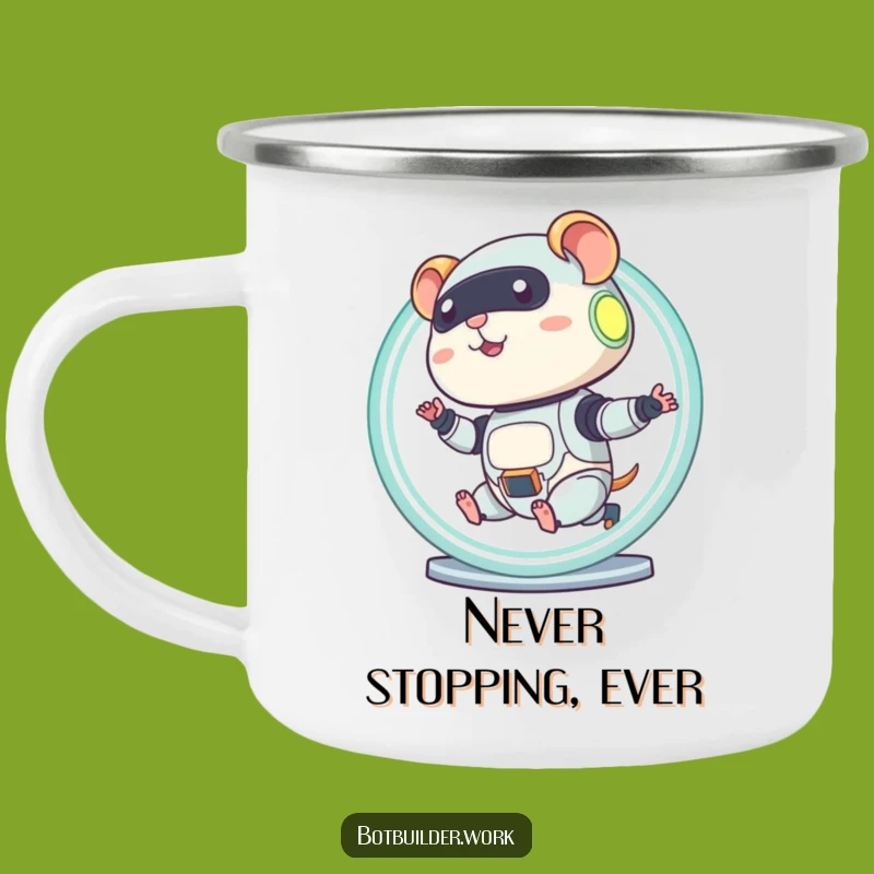 Funny Robot Hamster Camping Mug: Fuel Your Adventures With Humor