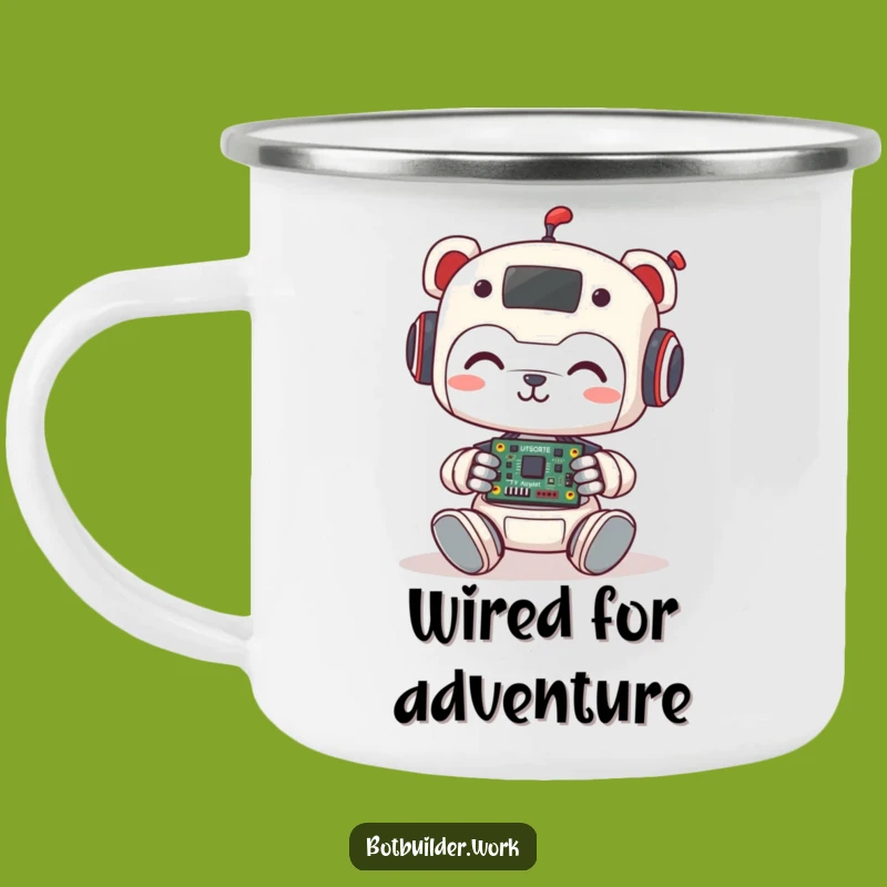 Funny Robot Animal Camping Mug: Cute Circuit Builder Enamel Cup - Great Funny Gift