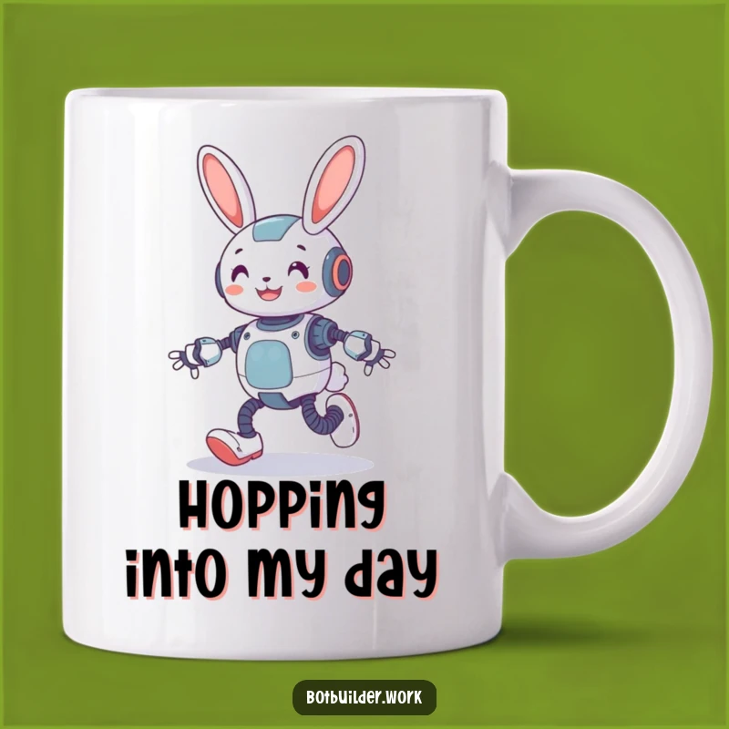Funny Robot Rabbit Mug: Hop Into Fun With This Cheerful Gift