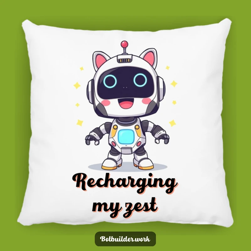 Funny Robot Power-Up Pillow: Cozy Lights Cushion - Great Funny Gift