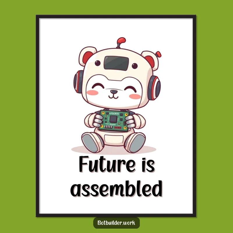 Funny Robot Animal Art Print: Cute Circuit Builder Digital Download - Great Funny Gift