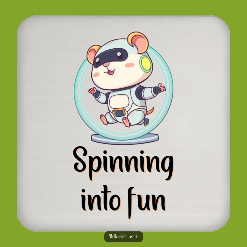 Funny Robot Hamster Drink Coaster: Protect Surfaces With Diligence