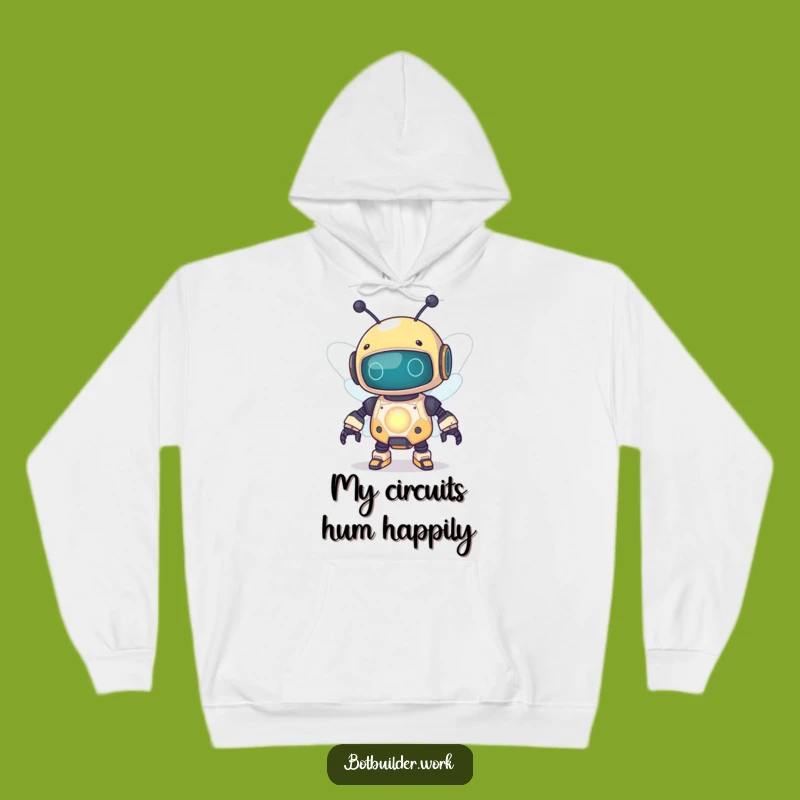 Cozy Funny Robot Bee Hoodie: Warm Up With Tech-Inspired Humor