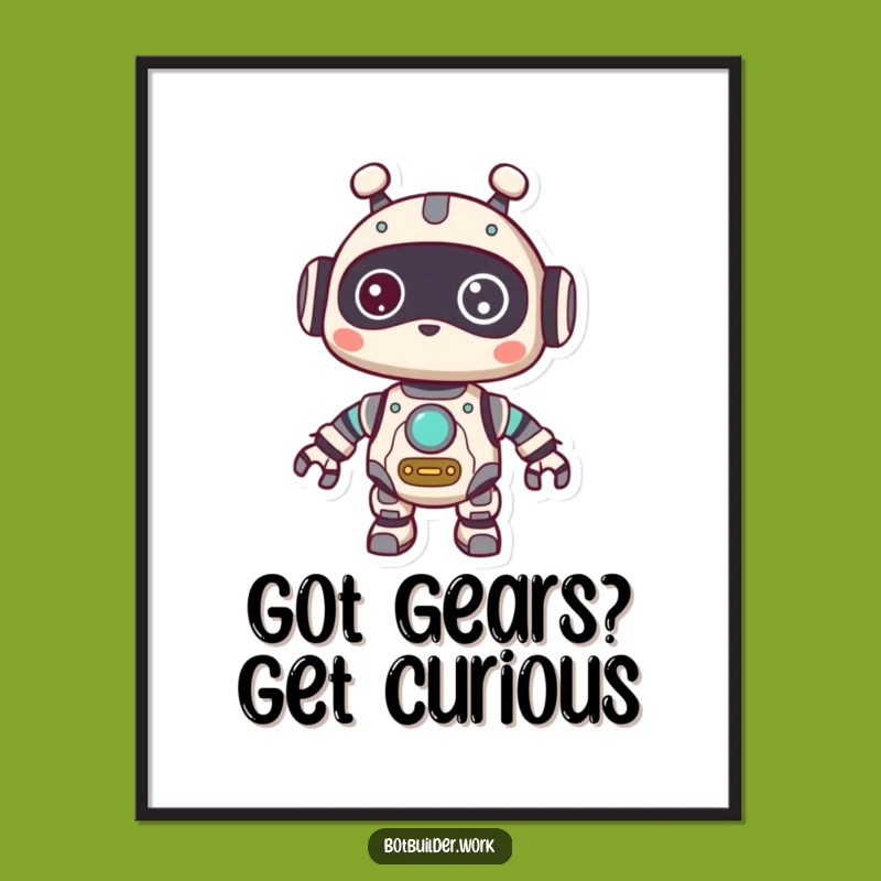 Free Printable Funny Robot Animal Wall Art: Curious Gears DIY Downloadable Decor