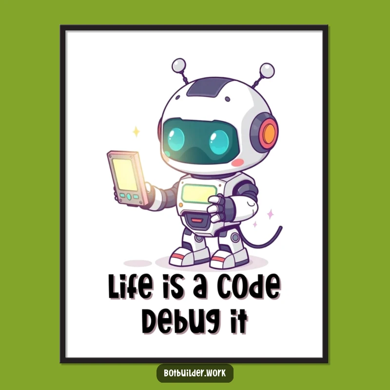 Free Printable Funny Robot Animal Wall Art: Programmer DIY Downloadable Decor