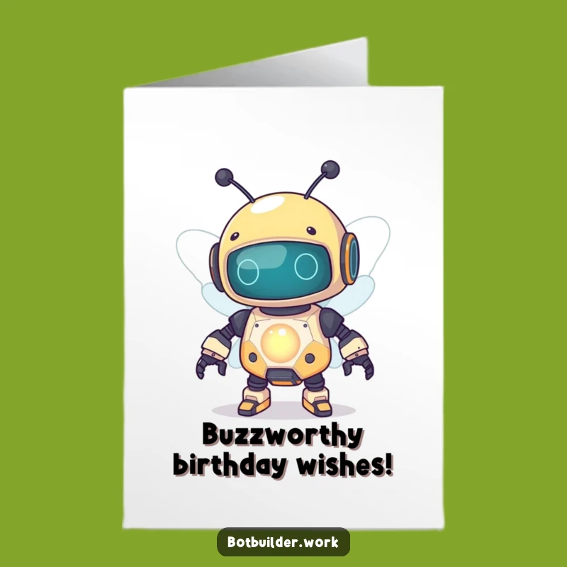 Free Printable Birthday Card: Funny Robot Bee, Circuitous Cheer, Downloadable Gift!
