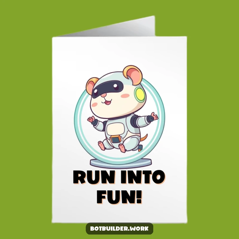 Free Printable Birthday Card: Diligent Robot Hamster, Turbocharged Wishes, Downloadable Gift!