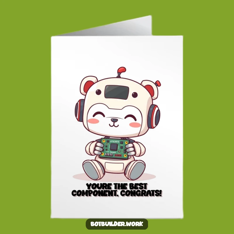 Free Printable Robot Animal Congrats Card: Cute Assembler Success DIY Downloadable