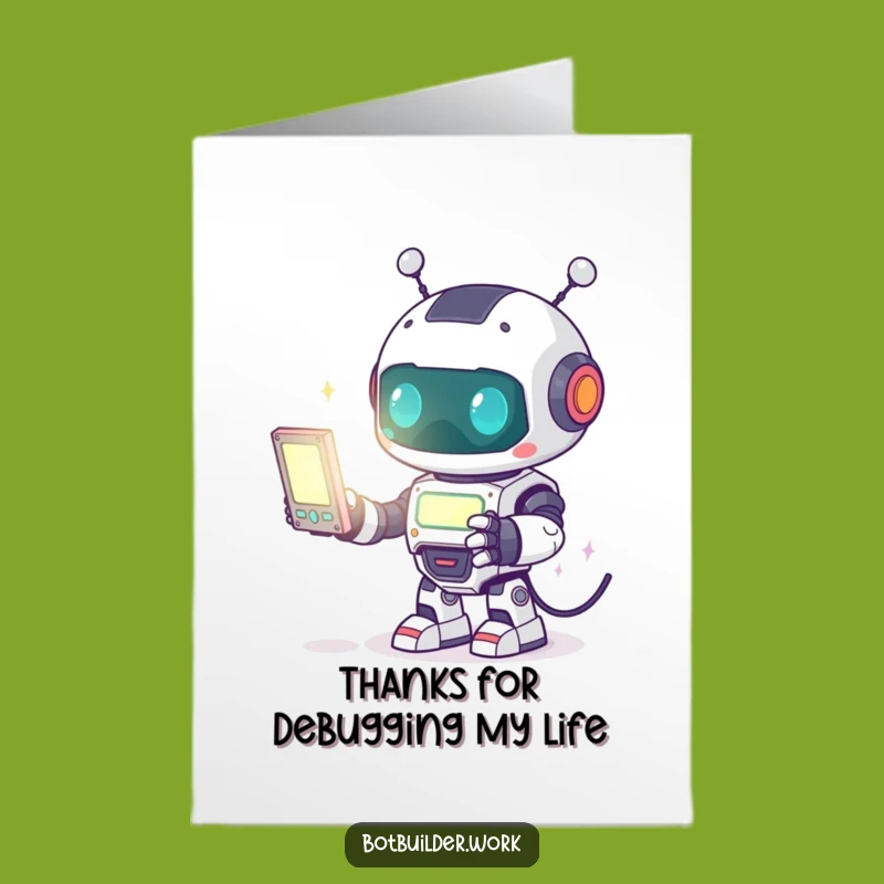 Free Printable Robot Animal Thank You Card: Programmer Appreciation DIY Download