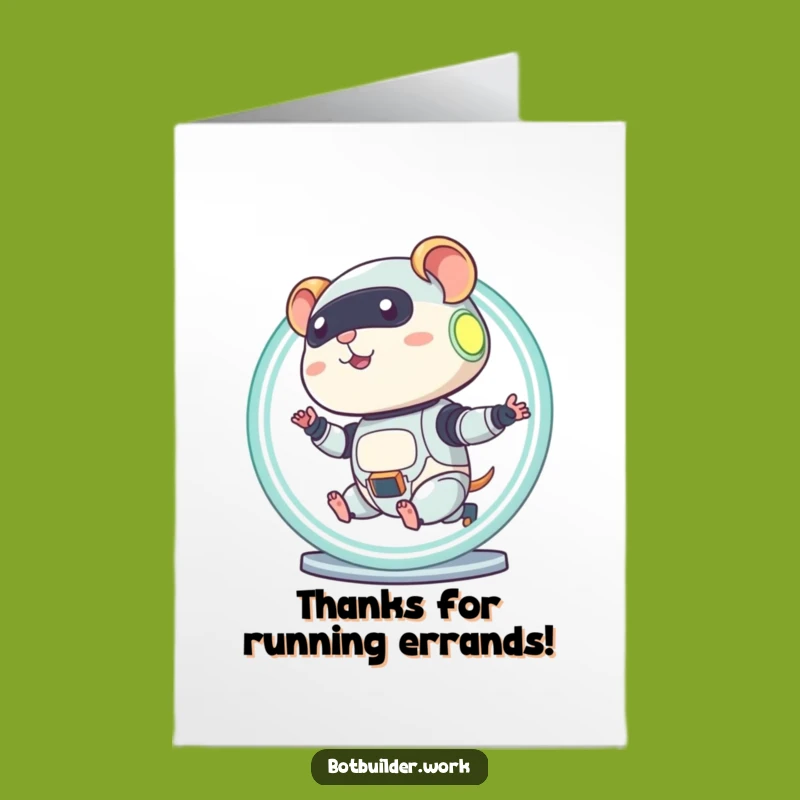 Free Printable Thank You Card: Robot Hamster Gratitude, Turbocharged Thanks, Downloadable Gift!