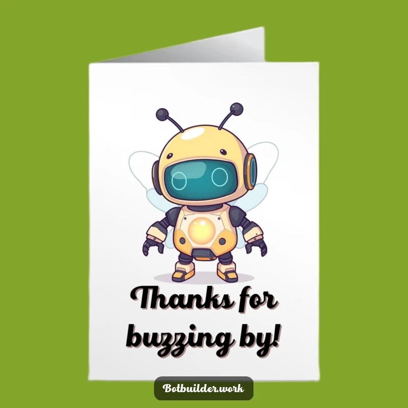 Free Printable Thank You Card: Robot Bee Gratitude, Circuitous Thanks, Downloadable Gift!