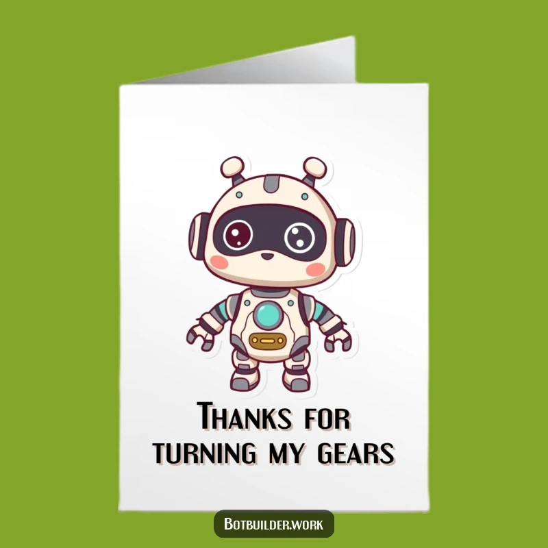 Free Printable Robot Animal Thank You Card: Curious Gears Appreciation DIY Download