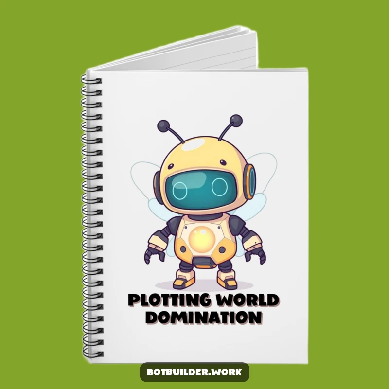 Funny Robot Bee Notebook: Jot Down Ideas With Electric Flair