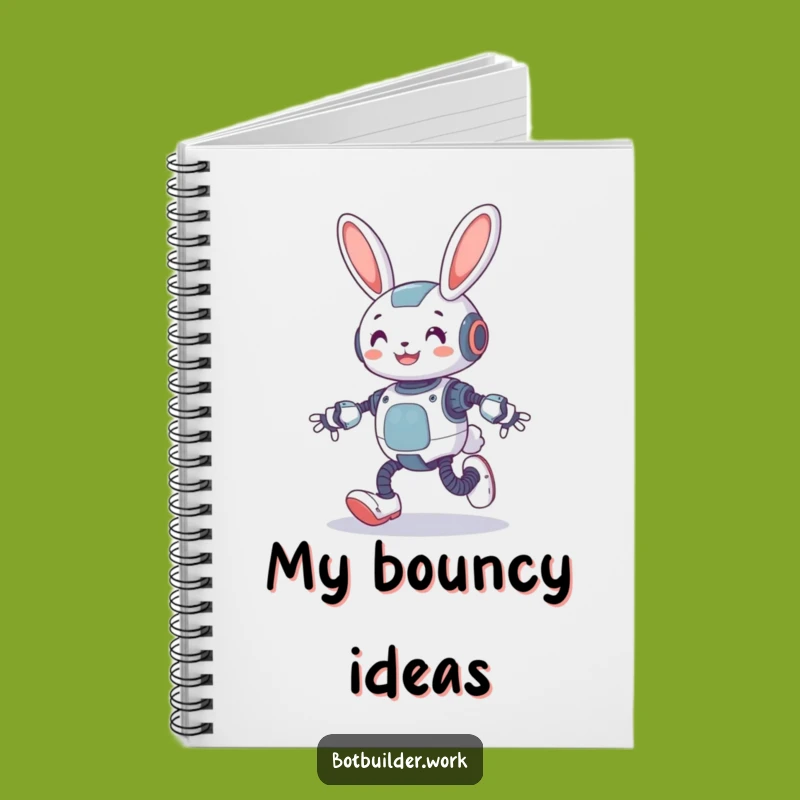 Funny Robot Rabbit Notebook: Jot Down Ideas With Springy Flair