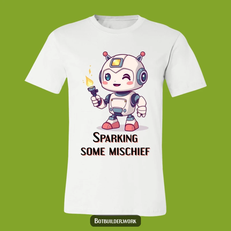 Funny Robot Welder T-Shirt: Playful Torch Holder Tee - Ideal Funny Gift