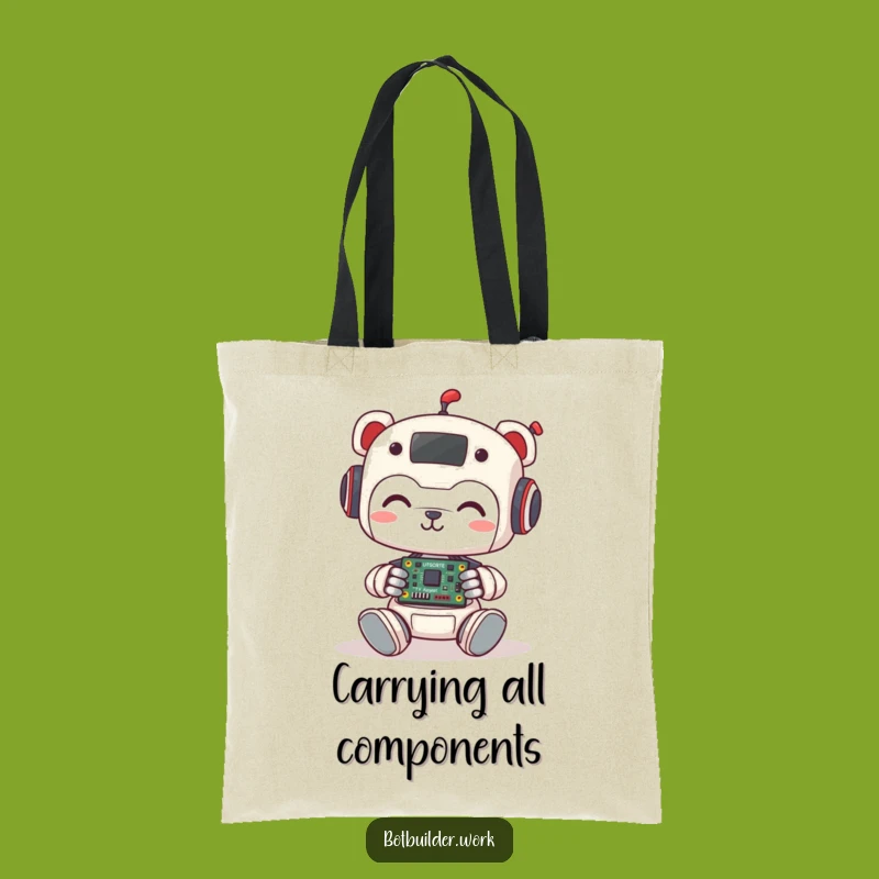 Funny Robot Animal Tote Bag: Cute Circuit Assembler - Ideal Funny Gift