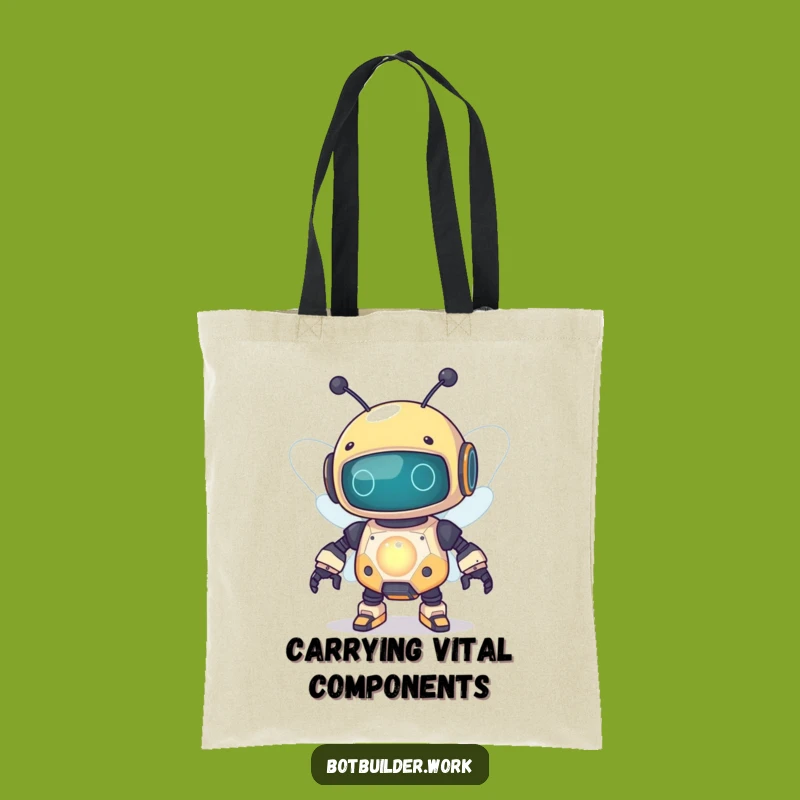 Funny Robot Bee Tote Bag: Carry Your Gear With Electric Style